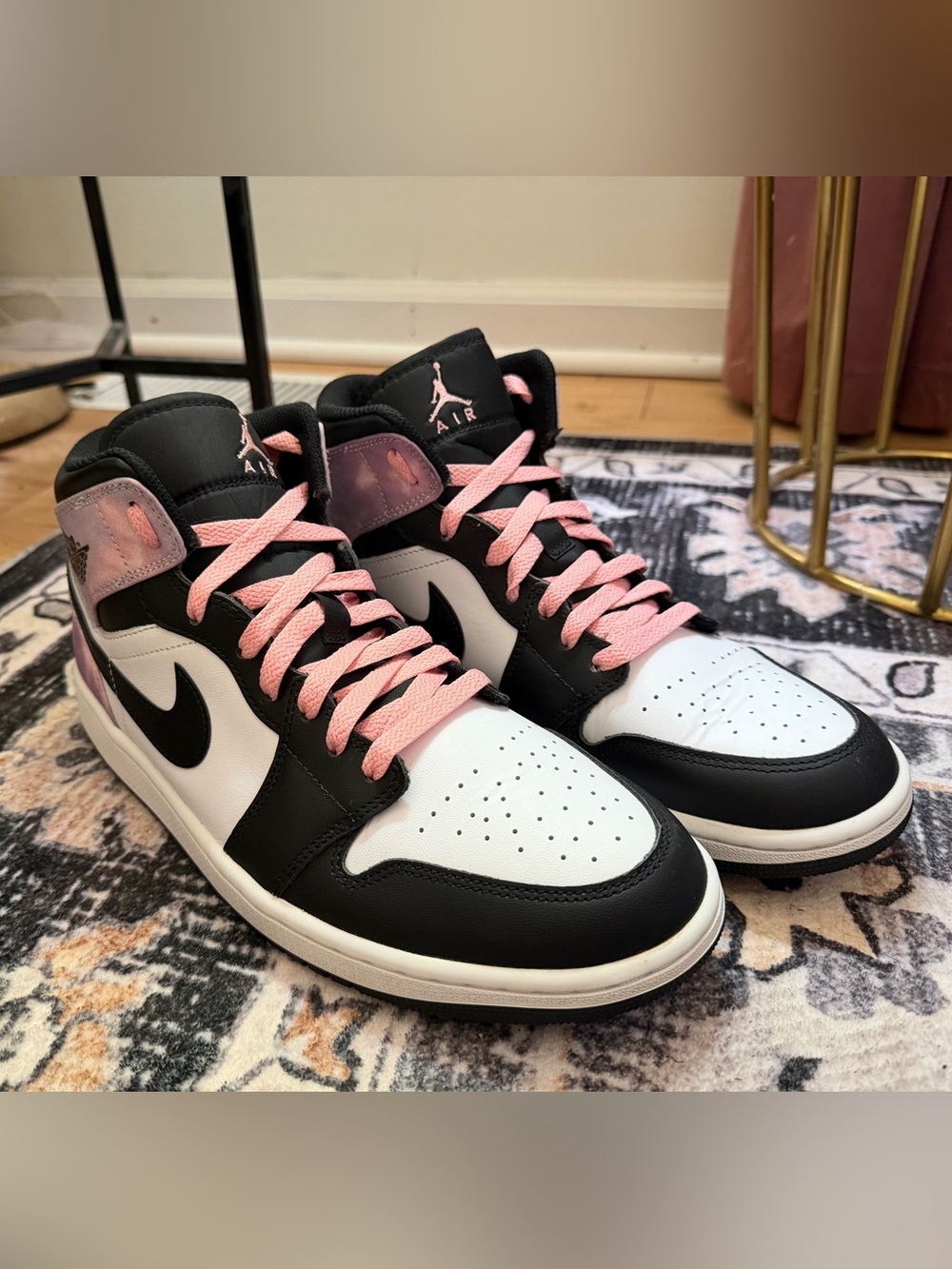 Nike Air Jordan 1 Mid SE Zen Master Black Bleach Coral Sneakers Men Size 10 - Picture 3 of 11